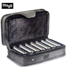 Stagg 7-Piece Blues Diatonic Harmonica with Padded Case BJH-B20 SET1