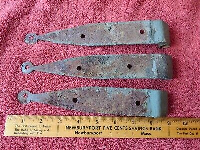 Buy 3 Vintage Hinges Barn Shed Door 9 Straps Gate Hinge Wrought Iron Painted