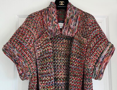 13A RUNWAY CHANEL MULTICOLOR WOOL CARDIGAN SWEATER 36 | eBay