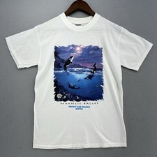 VTG 1997 Moonlit Ballet Whale Seattle JERZEES Tshirt Small Unisex Anthony Casay