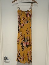 Women’s - Reformation - Orange Floral Print Long Dress - Size 2