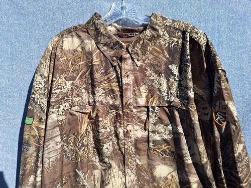 Drake Mens 2XL Camo Shirt Non Typical Mesh Back Realtree Lightweight L/S Hunting - Picture 4 of 12
