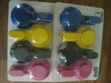 Set of 2 pkgs of 4 Hooks w Suction Cups Assorted TISKEN colors Kitchen Bath NEW