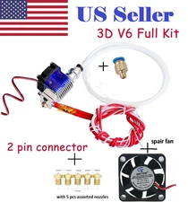 Full kit V6 J-head Hotend 1.75mm 0.4mm Extruder Nozzles +Tubing + Extra Fan