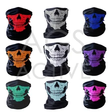 Skull Bandana Face Mask Tube Neck Gaiter Scarf Skeleton Motorcycle Headband Ski