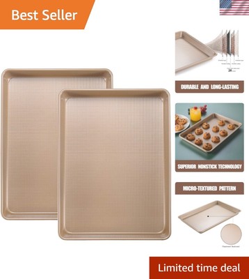 Versatile Cookie and Baking Sheets - 10x15 Inch Pans with Stackable Design