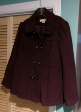 H2j Purple Double Breasted Buttons Lined Pea-coat Size Xxl Pre-owned