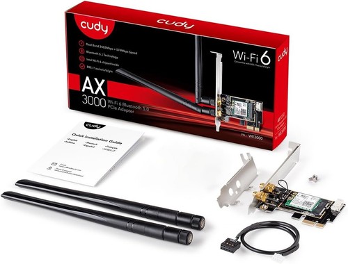 Cudy WE3000 AX3000 WiFi 6 PCIe Card for PC, BT 5.2, AX200, 3000Mbps WiFi 6 Speed - Photo 8/9