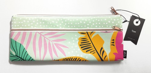 Pencil Case Typo Large Double Zipper Leather Stationery 2 Zip GIFT20 AT CS31