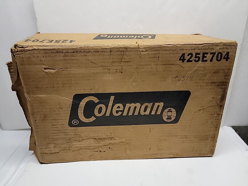 Vintage Coleman 425E Gold Bond Camp Stove with Box Date 572 Lighty