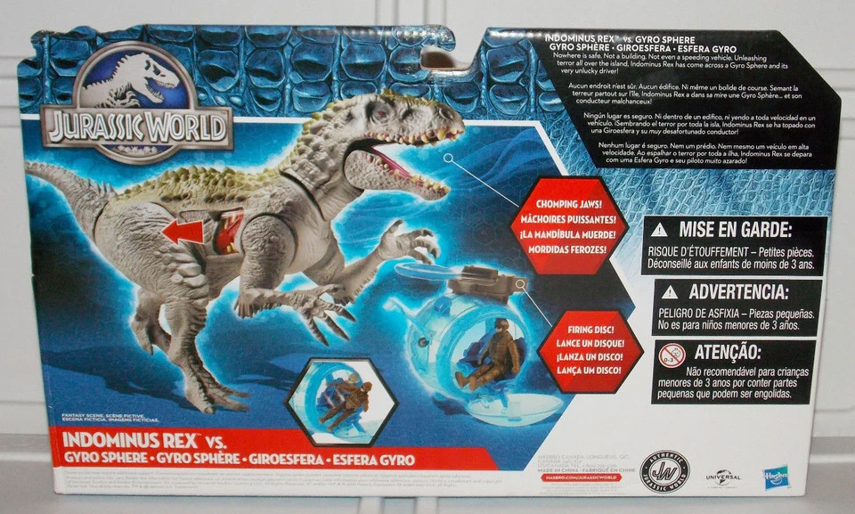 Figura de acción de juguete de dinosaurio Jurassic World Park Indominus Rex vs Gyro Sphere Pack Foto 2 de 4