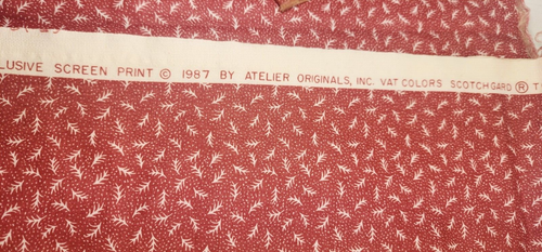 Vintage Fabric * Leaves * 100% cotton - 25" x 54" Atelier red leaves - Picture 3 of 5