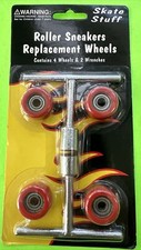Vntg  Skate Stuff  Roller Sneakers Replacement Wheels Double Wheel  Wrenches