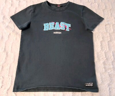 Mr. Beast Shirt Youth Size 16 Fuzzy 3D Embroidered Logo Black T-Shirt Youtube