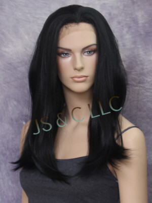 Human hair blend black straight wig. image_50dc4dd4-df62-4f41-b95b-  main image 3