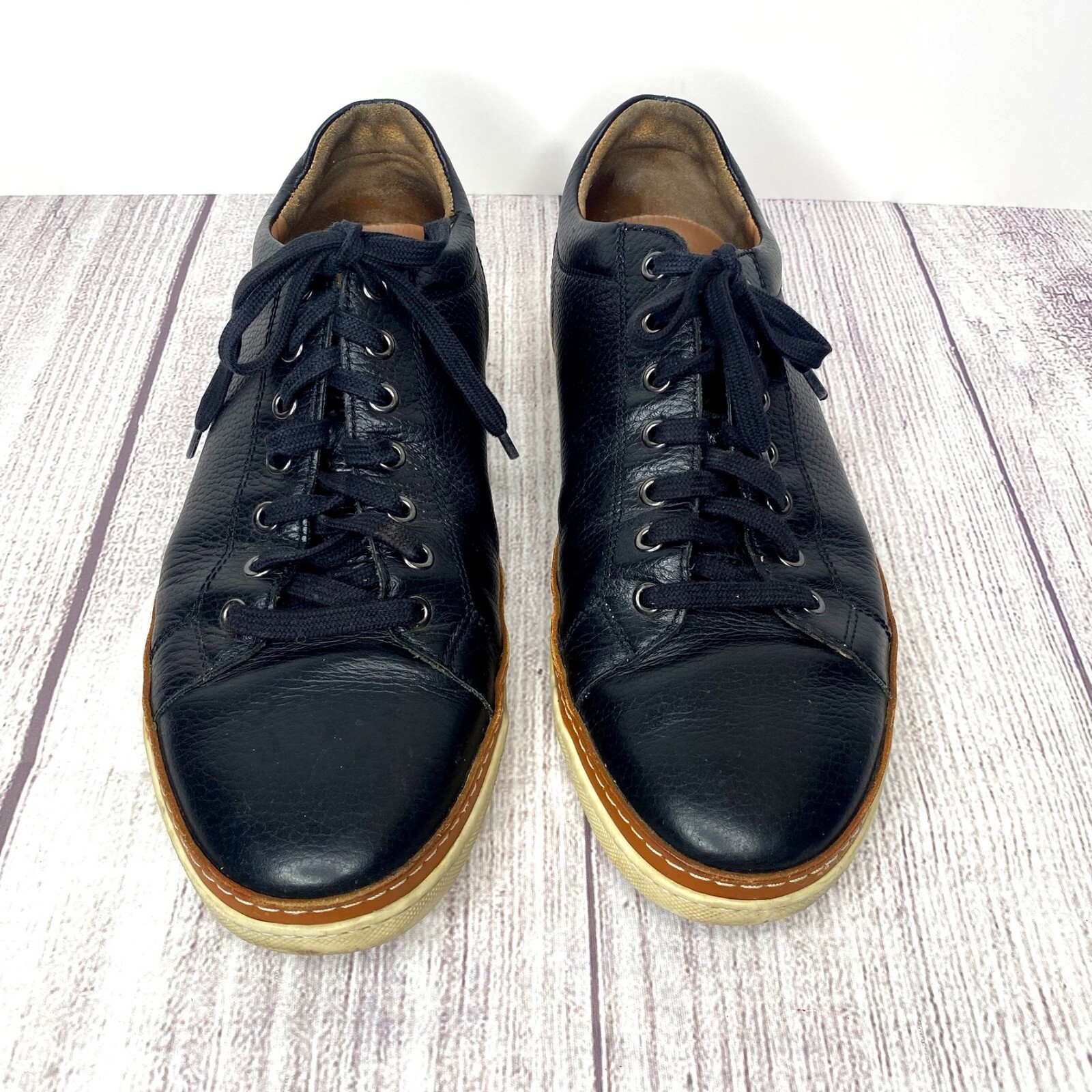 SAOLA Allen Edmonds "PORTER CITY" Sneakers Derby Casual Uomo 10.5 D Pelle Nero