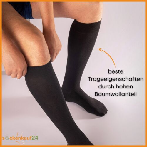4 | 8 Paar Kniestrümpfe Herren Damen Schwarz Baumwolle mit Komfortbund ohne Naht - Bild 11 von 27