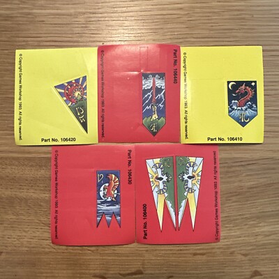 Warhammer Fantasy - 5x High Elf / Elves Banners - 4th Edition - OOP 1993