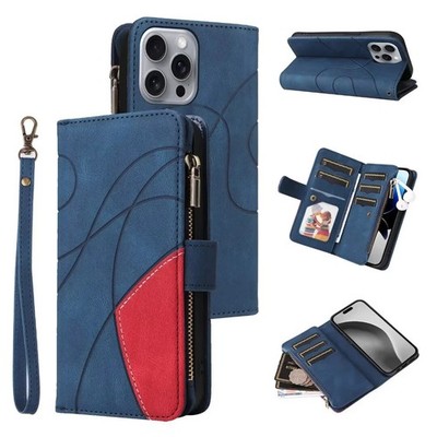 Zip Splice Leather Wallet Phone Case for Xiaomi 14 12 13 Redmi Note 14 13 POCO