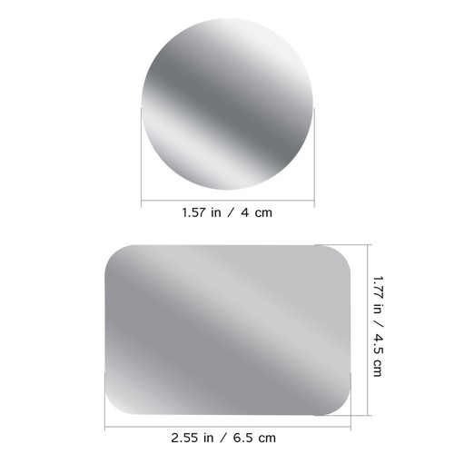 12 Pcs Round Rectangular Stickers Thin Metal Plate Self Adhesive - 第 2/11 張圖片