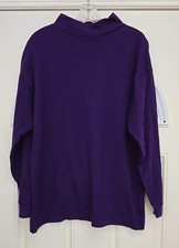 Vintage 80s-90s Medalist Adult L Purple Turtleneck L/S Made in USA