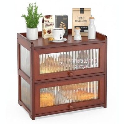Extra Large Bread for Kitchen Counter, Double Layer Bread Storage Container F...