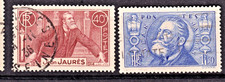 TIMBRES 1936 FRANCE JEAN JAURES N° 318/319-OBL.TB-VOIR SCAN-