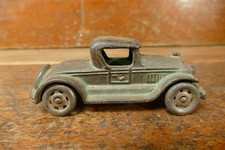 Vintage Antique 1930s AC Williams Cast Iron Green Coupe Automobile Steel Wheels