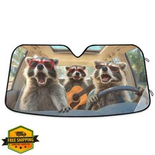 Raccoon Truck SUV Windshield Sun Shade UV Protector Reflective Cover