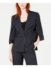 RACHEL ZOE Womens Jacket Blazer Navy Sequined Pocketed Buttoned Wear To Work 6
