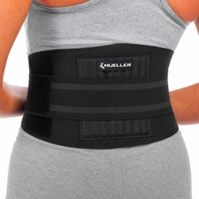 MUELLER Sports Medicine Adjustable Back Brace, Ideal for One Size, Black