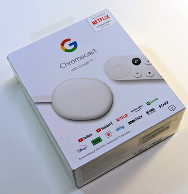 NEW Sealed Box GOOGLE CHROMECAST with GOOGLE TV HD 4K HDR HDMI Media Streamer