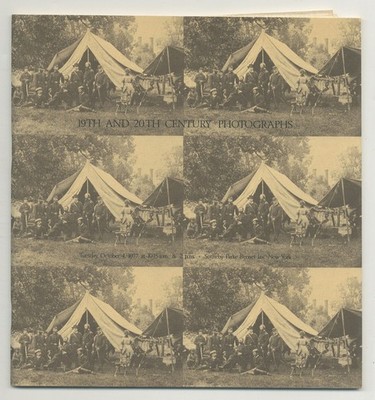 Important 19th and 20th Century Photographs Exhibition from September 29 1st ed