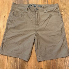 Prana Brion Chino Shorts Mens 36 x 9" Brown Performance Hiking