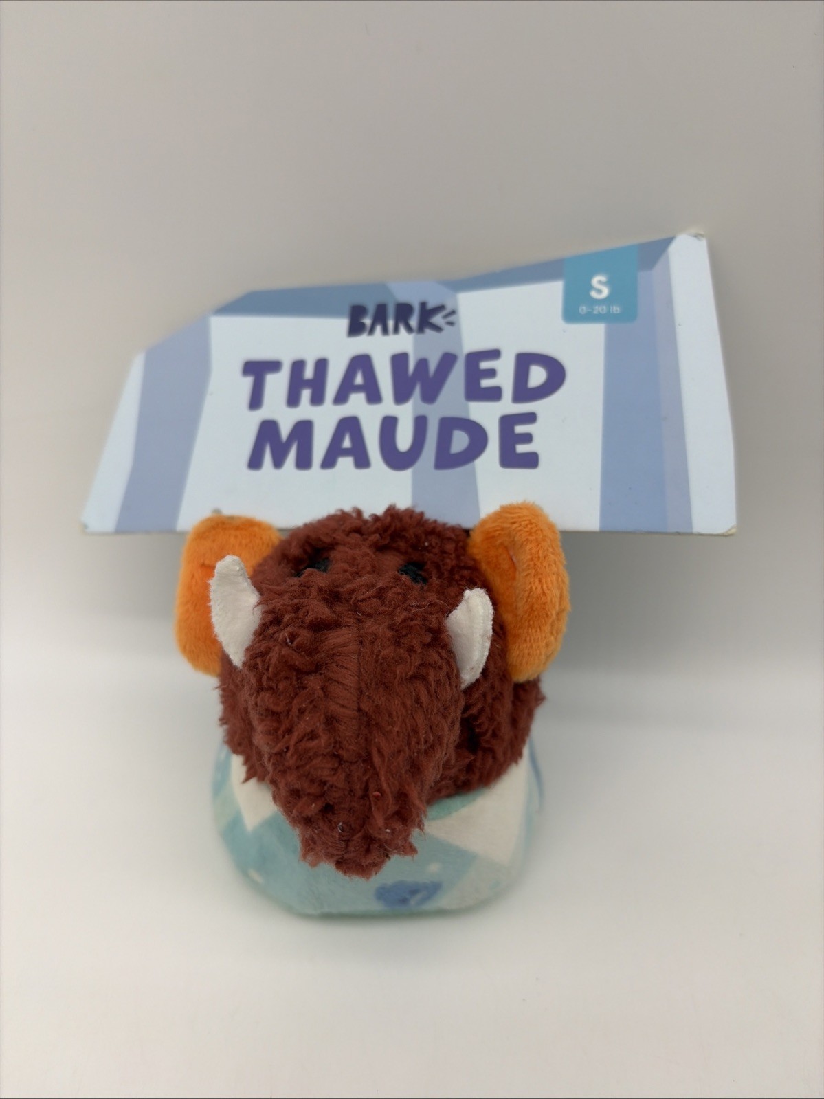 Bark Box Thawed Maude Tails From Ice Age Wooly Mammoth S 2 Pc Plush Dog Toy NWT