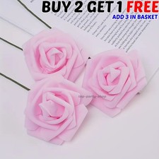 50 Pcs Large 6CM Artificial Flowers Foam Rose Heads Wedding Party Decor Bouquet