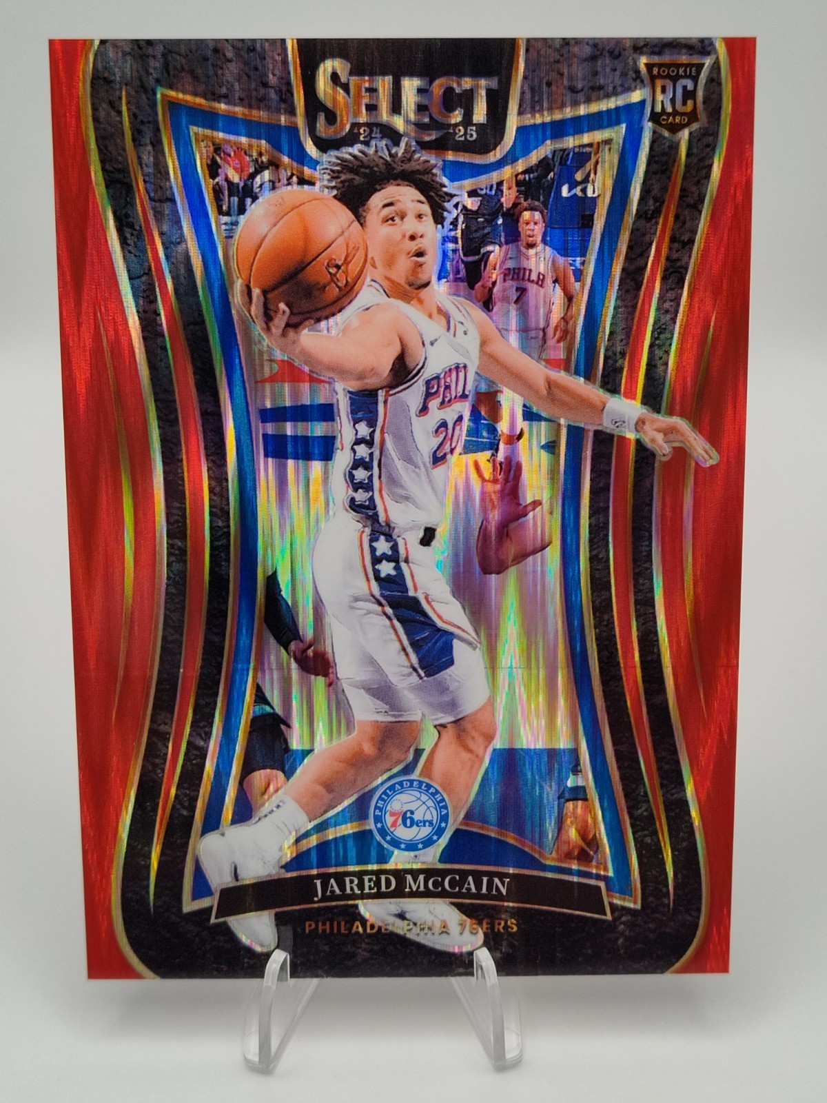 2024-25 Panini Select Jared McCain Red Flash Mezzanine #d 009/299 RC Fresh pull