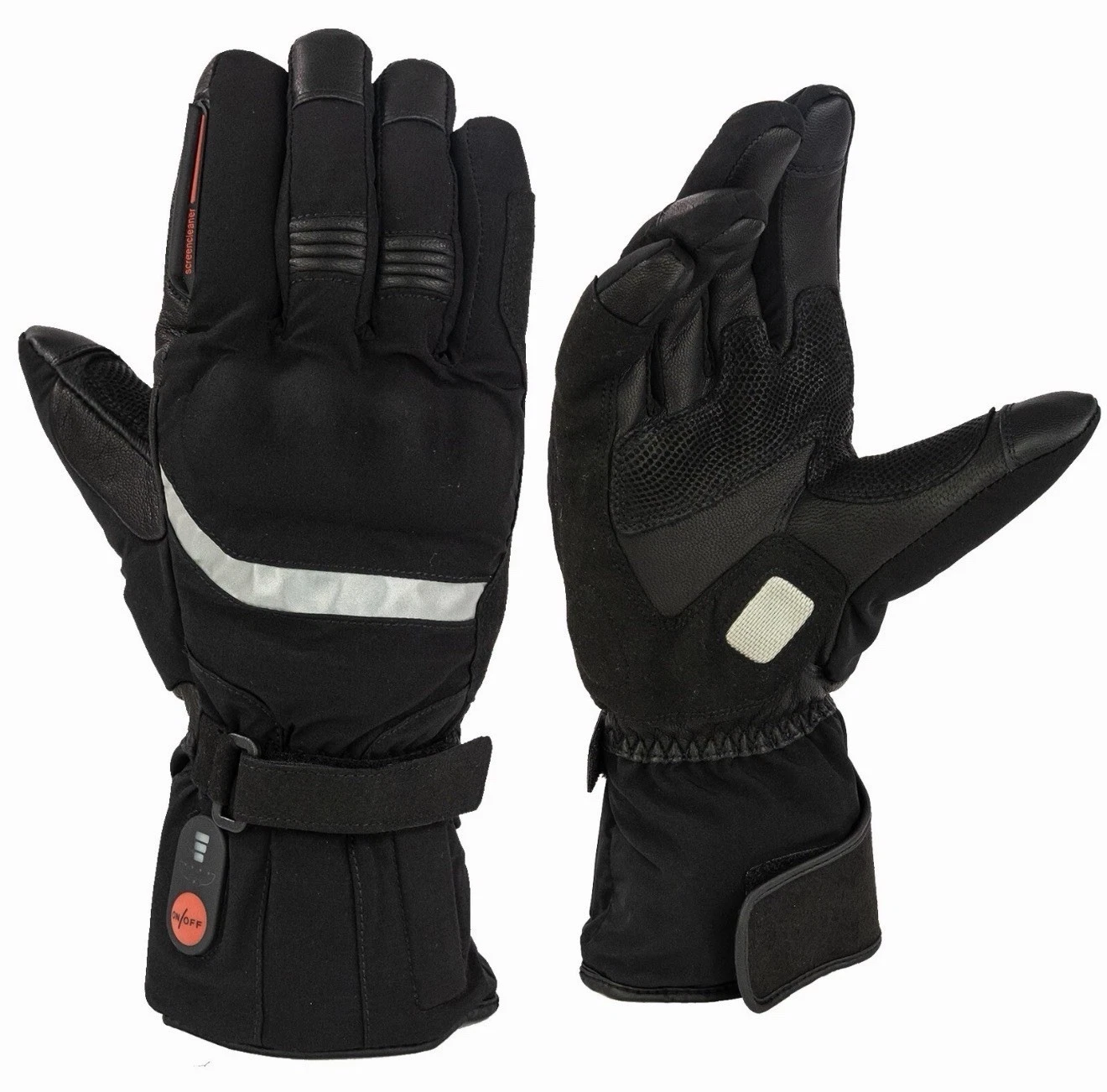 MIDA MG-1 CE Heated Waterproof CE Motorcycle Gloves 3 Heat Levels - Black Sz M
