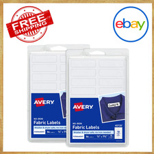 2 Pack Avery Fabric Labels, 40720 No-Iron, 1/2"x1-3/4", Washable Clothing Tags