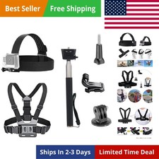 Action Camera Accessories Kit for GoPro Hero 13 12 11 10 9 Black, Waterproof ...