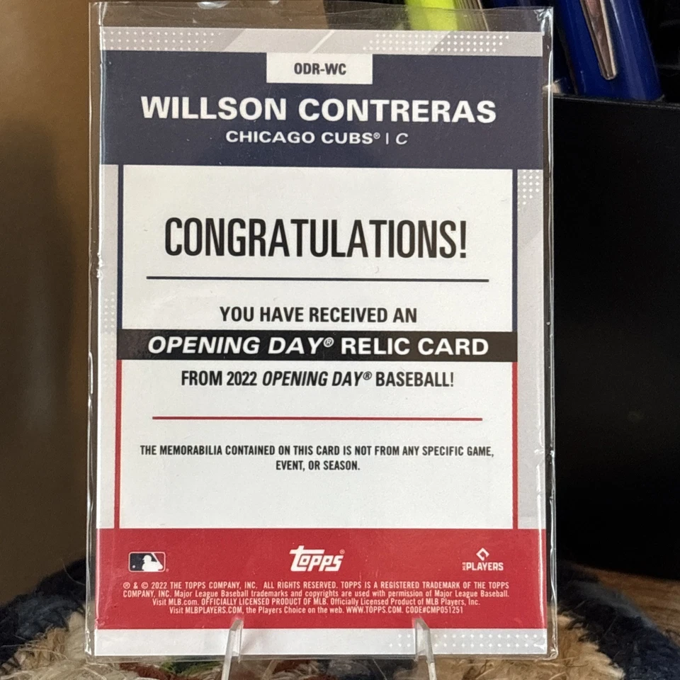 Willson Contreras 2022 Topps Opening Day Jersey Relic #ODR-WC Chicago Cubs - Image 2 of 2