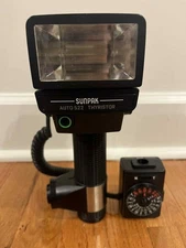 Sunpak Auto 522 Thyristor Handle Flash w R.S. CA-5 Sensor Module Tested Working