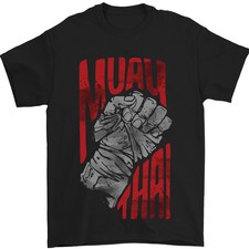 Camiseta de hombre Muay Thai Fighter Fist MMA artes marciales 100 % algodón