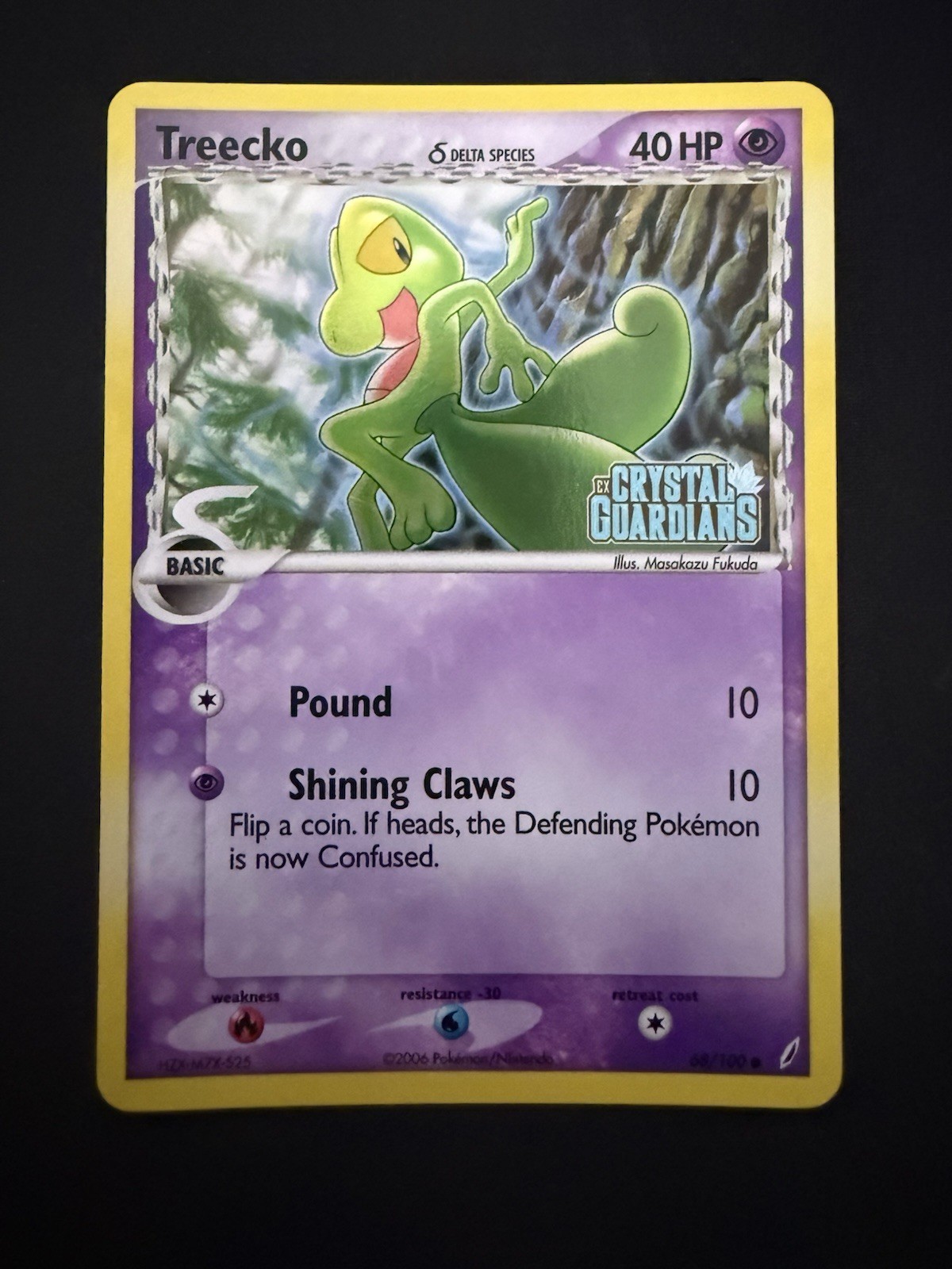Pokemon Treecko Delta Species Holo Stamped Card 68/100 EX Crystal Guardians NM