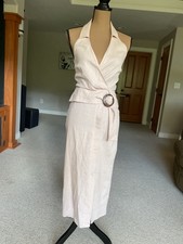ASOS tall size linen long dress.. Halter neck, backless.Tan/ beige. NWT. Size 2.