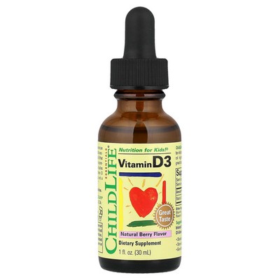 Vitamin D3, Natural Berry, 12.5 mcg (500 IU), 1 fl oz (30 ml)