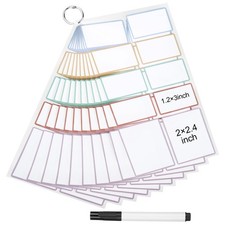 Dry Erase Sticker Labels Reusable 1.2In  3In, 2In 2.4In, Colorful