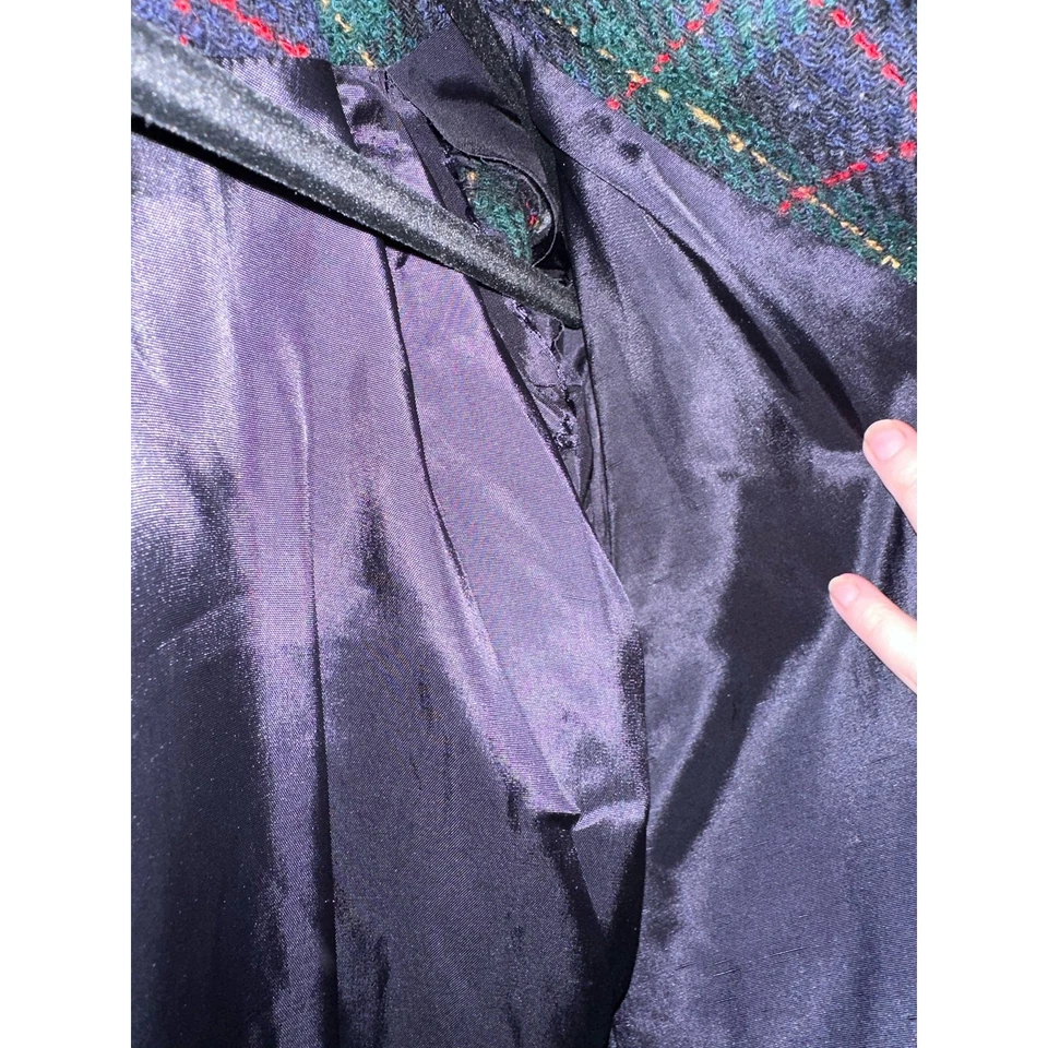 Blazer Vintage Alfred Dunner Navidad Vacaciones Rojo Verde Azul 100% Lana Talla 18 Foto 3 de 4