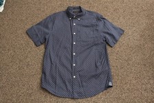 Banana Republic Shirt Mens Medium Navy Blue Slim Fit Short Sleeve Button Down