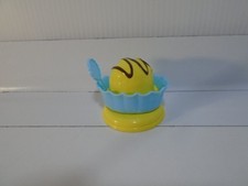 SMALL BOWL OF VANILLA ICE CREAM WITH CHOCOLATE SAUCE 1.5" X 2" PLASTIC FIGURE